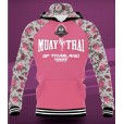 Blusa Moleton Muay Thai Rosa com Flores